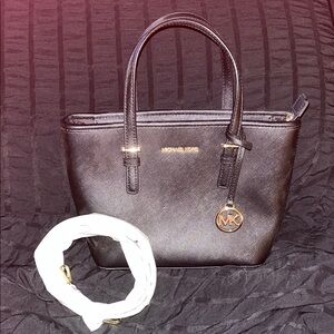 Michael Kors Black Mini Bag with Gold Accents
